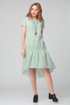 Платье Anastasia 73 зеленый горох