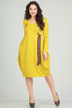 Платье Andrea Style 0028 желтый