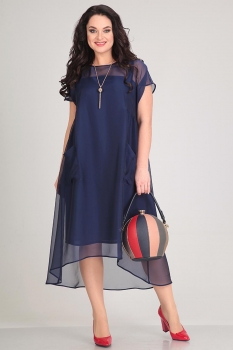 Платье Andrea Style 0049-1 синий