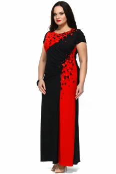 Платье Andrea Style 7048-1 черно-красный
