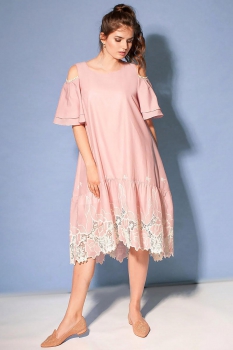 Платье Anna Majewska 1024-1 розовые тона