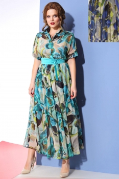 Платье Anna Majewska 879-4 с синими цветами/ фото №2