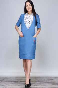 Платье Erika Style 469-1 темно-голубой