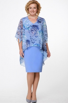 Платье Erika Style 500-1 голубой цветы