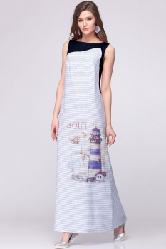 Платье Faufilure 299С-5 полоска мелкая синяя