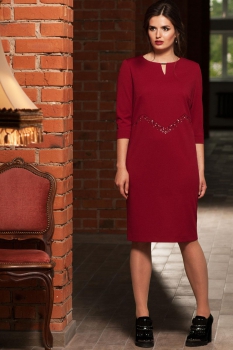Платье Faufilure 358С-3 бордовый - фото 2