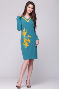 Платье Faufilure 365С-1 бирюзовые тона - фото 1