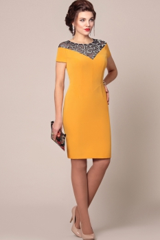Платье Галеан стиль 494-2 горчица