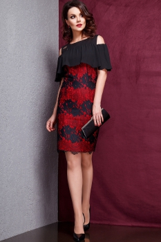 Платье JeRusi 16124 чёрно-красный