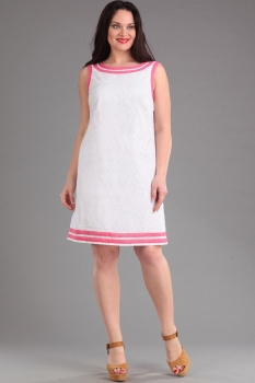 Платье Lady Style Classic 1061-1 белый с розовым