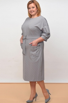 Платье Lady Style Classic 1563 серый в полоску