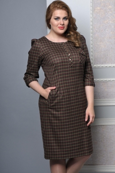 Платье Lady Style Classic 432-1 коричневые тона