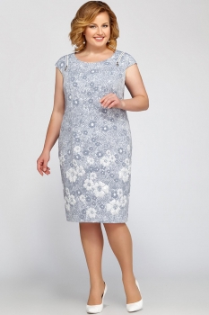Платье LaKona 1124 голубой с белым