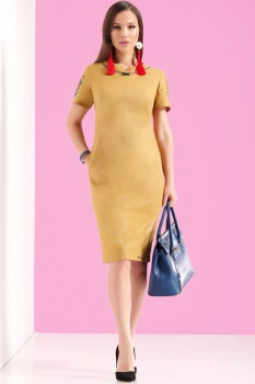 Платье Lissana 3069-1 горчица