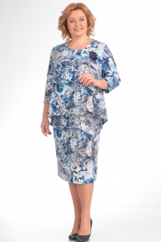 Платье Новелла Шарм 2719 синие тона