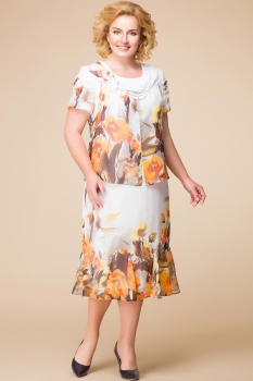 Платье Romanovich 1-1001-10 молочный, оранжевый