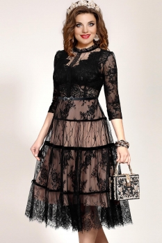 Платье Vittoria Queen 5153 Черный/Розовый